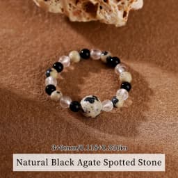 JD 3mm Natural Stone Amethyst Tourmaline Strand Rings Women Men Fashion Energy Healing Elastic Finger Rings Birthday Party Gifts