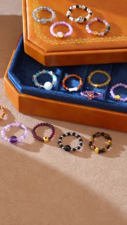 JD 3mm Natural Stone Amethyst Tourmaline Strand Rings Women Men Fashion Energy Healing Elastic Finger Rings Birthday Party Gifts