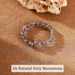 JD 3mm Natural Stone Amethyst Tourmaline Strand Rings Women Men Fashion Energy Healing Elastic Finger Rings Birthday Party Gifts