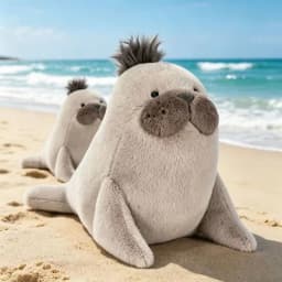 35cm Kawaii Brown Sea Lion Plush Toy Stuffed Aquatic Animal Cosplay Doll Companion Man Gift