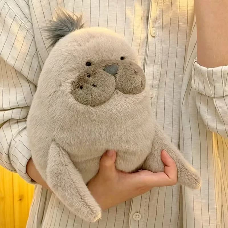 35cm Kawaii Brown Sea Lion Plush Toy Stuffed Aquatic Animal Cosplay Doll Companion Man Gift