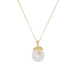 Chinese Style Classic Green Circle Stone Pendant Necklaces for Women Elegant Accessories Collar Jewelry Gifts for Friends