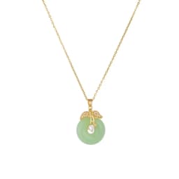 Chinese Style Classic Green Circle Stone Pendant Necklaces for Women Elegant Accessories Collar Jewelry Gifts for Friends