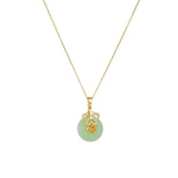 Chinese Style Classic Green Circle Stone Pendant Necklaces for Women Elegant Accessories Collar Jewelry Gifts for Friends