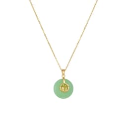 Chinese Style Classic Green Circle Stone Pendant Necklaces for Women Elegant Accessories Collar Jewelry Gifts for Friends