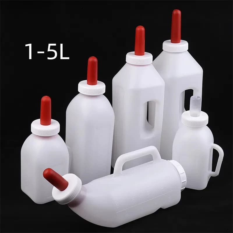 1-5L Calf Milk Feeder Bottle With Nipple Milk Bottle Milking Feeding Replacement Drinker Livestock Feediing Tools