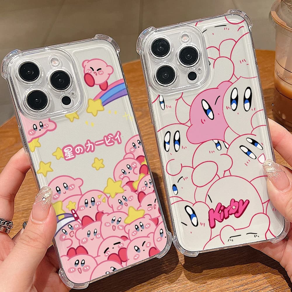 Pink K-Kirbys Phone Case for Samsung Galaxy S26 S25 S24 S23 S22 S21 S20 FE Ultra Plus 5G Soft Anti Drop Cover