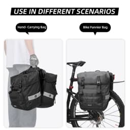 Rhinowalk Bicycle Pannier Bag 40L Waterproof Rear Rack Seat Trunk Bag With Rain Cover Handbag Cycling Storage Bag Accessories