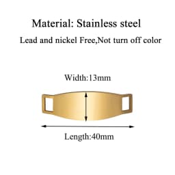 5pcs/lot Stainless Steel Both Polished Connectors For Jewelry Making Blank Bar Hand Stamping Tags Engraved DIY Making Bracelet