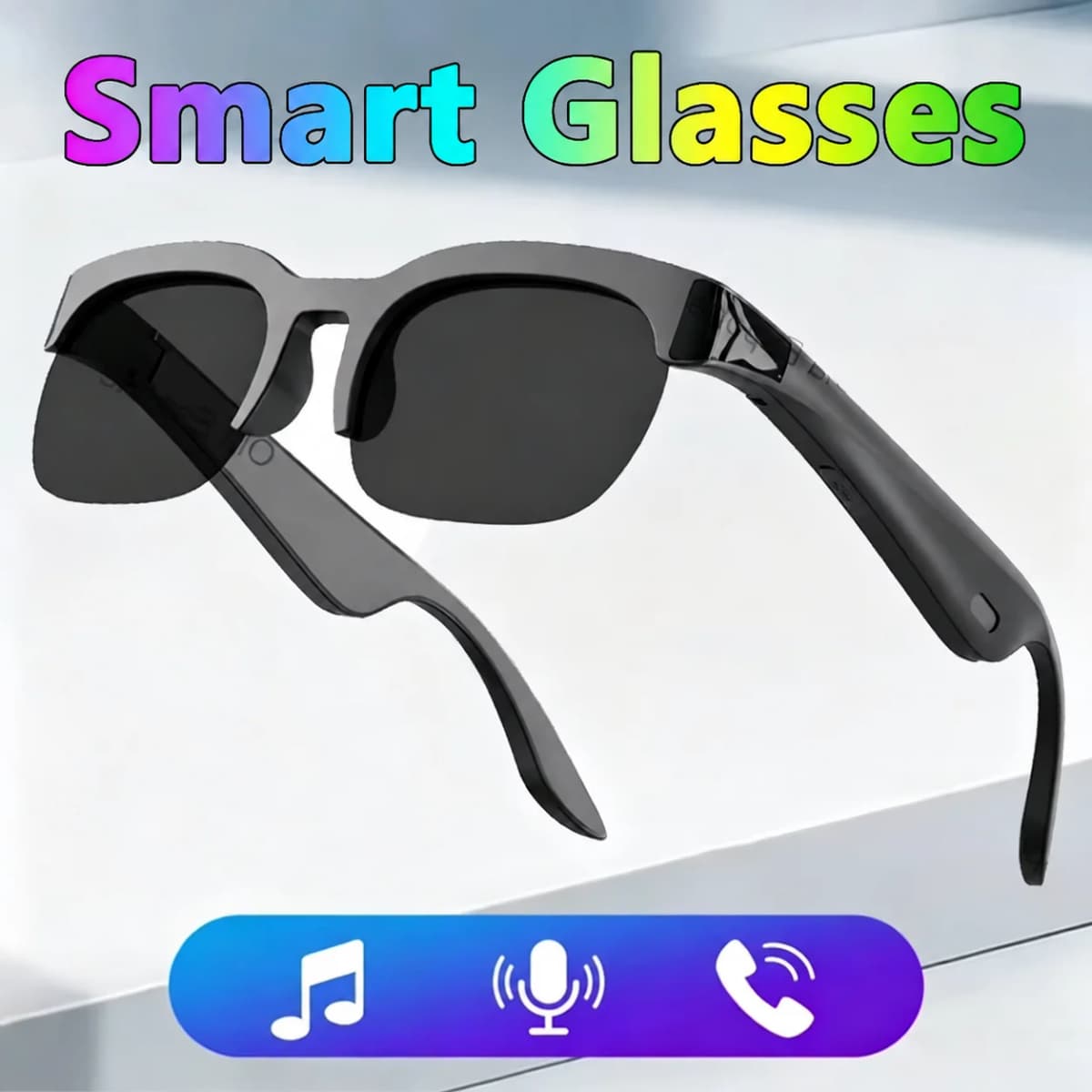 New Smart Glasses 2026 Music Sunglasses Headphones Wireless Bluetooth Call Headset HIFI Audio Glasses For Android