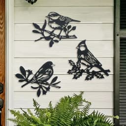 Metal Bird Wall Hanging Silhouette Art Home Decor Outdoor Indoor Hanging Pendant