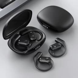 Open-Ear Headphones with Stable Comfort & Hi-Res Sound Pure Bass Boost Bluetooth 5.3 Earbuds OWS Wireless Headphones for Sports