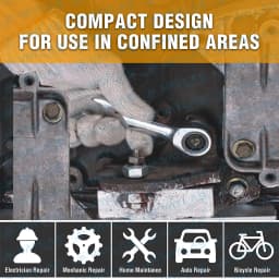 1pc 6-19mm Mini Ratchet Wrench Tool Ultra-short Key Fixed Flex-Head Ratcheting Wrench Stubby Combination Wrench 72T CR-V Steel