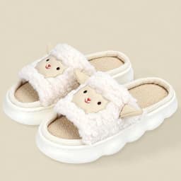 2023 New Pink 3.5cm Fashion Soft Ladies Casual Cute Piggy Pattern Design Comfortable Female Linen Home Slippers