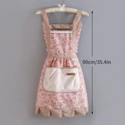 1 Piece For Women's Floral Home Apron With Pocket, Adjustable Apron For Kitchen, Cooking, Baking, Grilling, Chef's Apron