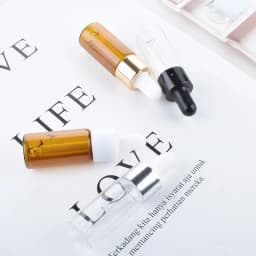 50pcs/lot 5ml 10ml 15ml 20ml Amber Glass Dropper Bottle Jars Vials With Pipette For Cosmetic Perfume Essential Oil Bottles