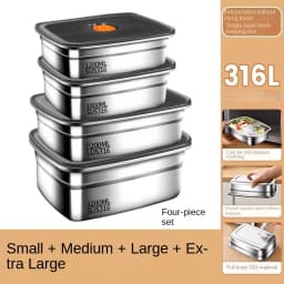 304 Stainless Steel Crisper, Lunch Box, Sealed Leak-proof Bento Box, Refrigerator Freezer Storage Box, Camping Lunch Box