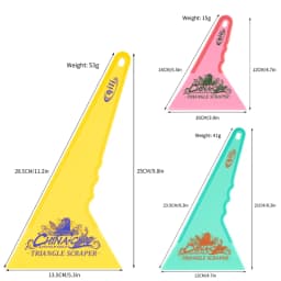 Ultra-thin Resistant Car Film Triangle Scraper Two-color Non-slip Handle Auto Window Solar Film Edge Wrapping Install Squeegee