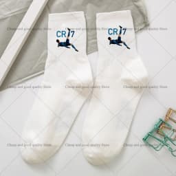 Cr7 Ronaldos Cotton Stockings Women Men Cute Socks Cartoon Anime Derivative Peripherals Football Sock Birthday Party Gifts