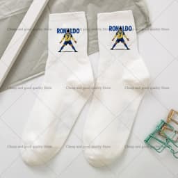 Cr7 Ronaldos Cotton Stockings Women Men Cute Socks Cartoon Anime Derivative Peripherals Football Sock Birthday Party Gifts