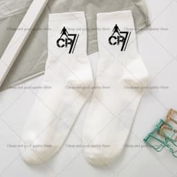 Cr7 Ronaldos Cotton Stockings Women Men Cute Socks Cartoon Anime Derivative Peripherals Football Sock Birthday Party Gifts