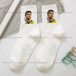 Cr7 Ronaldos Cotton Stockings Women Men Cute Socks Cartoon Anime Derivative Peripherals Football Sock Birthday Party Gifts