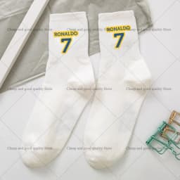 Cr7 Ronaldos Cotton Stockings Women Men Cute Socks Cartoon Anime Derivative Peripherals Football Sock Birthday Party Gifts