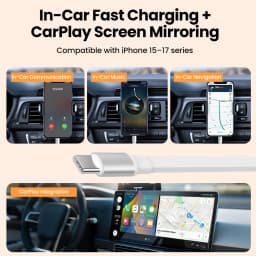 2 In 1 PD 66W/240W Fast Charging USB C Cable Retractable USB Type C To USB C Data Cord For IPhone17 Carplay Laptop Data Cable 1M