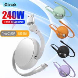 2 In 1 PD 66W/240W Fast Charging USB C Cable Retractable USB Type C To USB C Data Cord For IPhone17 Carplay Laptop Data Cable 1M