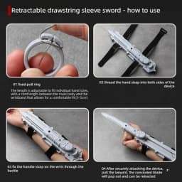 Assassin's Sleeve Sword Retractable Rotatable BladeToy Swords Child Toy Interactive Cosplay Props Game Toy Birthday Party Gift