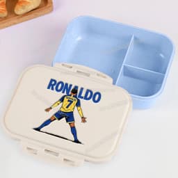 Football Player CR7 Student Lunch Box Cristiano Ronaldo Boy Girl Bento Case Home Office Outdoor Picnic Lunch Boxes Kids Gift