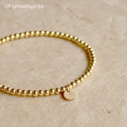 Handmade Gold Beads Bracelet 14K Gold Filled Elastic Bracelet Custom Letter Jewelry Boho Bracelets Vintage Boho Women Jewelry