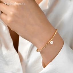 Handmade Gold Beads Bracelet 14K Gold Filled Elastic Bracelet Custom Letter Jewelry Boho Bracelets Vintage Boho Women Jewelry