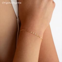 14K Gold Filled Lip Chain Bracelet Minimalist Jewelry Handmade Dainty Mirror Link Chain Bracelet Women Tarnish Resistant Jewelry
