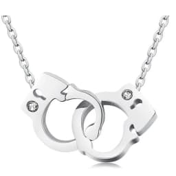 HOT Stainless steel Handcuff Pendant Necklace For Women Girls Steampunk Fashion Jewelry Lover's  Valentine's Day Gifts NEW