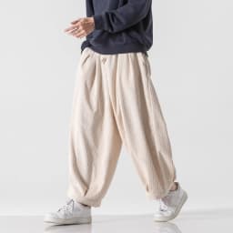 Autumn Men Men Corduroy Pants Men Solid Color Wide Leg Pants Oversized Straight Trousers Male Thick Warm Streetwear Pants