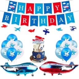 Airplane Birthday Decoration Happy Birthday Banner Airplane Garland Foil Latex Balloon Kids Plane Theme Party Baby Shower Supply