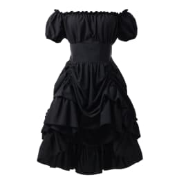 Steampunk Corset Dress Pirate Costume Shoulder Off Underbust Corset Cosplay Pirate Dresses for Women