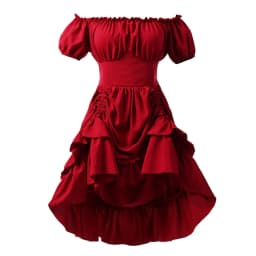 Steampunk Corset Dress Pirate Costume Shoulder Off Underbust Corset Cosplay Pirate Dresses for Women