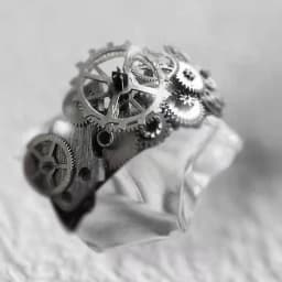 Vintage Mechanical Gear Rings for Women Stainless Steel Steam Cyberpunk Style Machine Shaped Punk Jewelry Creative Gift for Boys