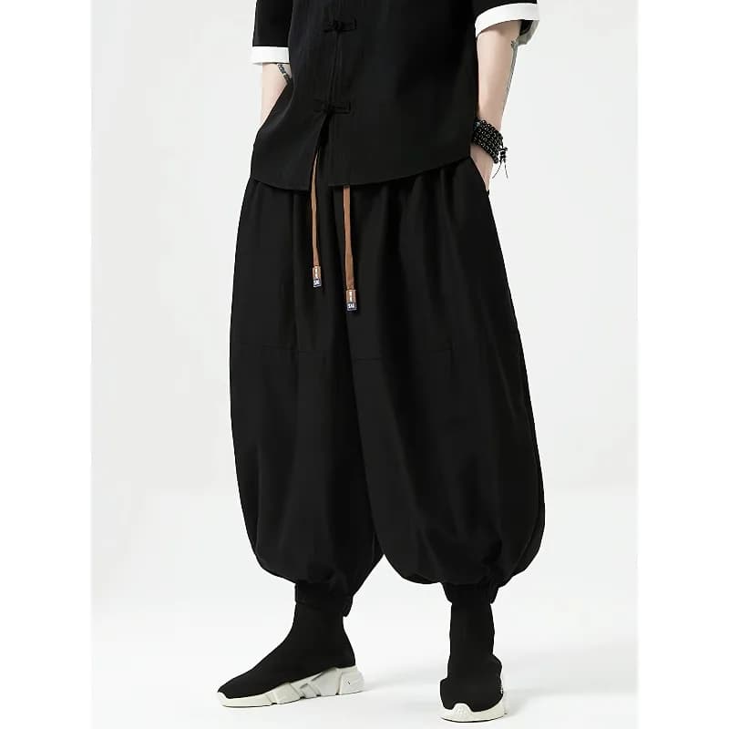 FGKKS Brand New Men Pants Fashion Korean Style Harem Loose Style Cotton Pants Male Outdoor Spring Man Solid Trousers
