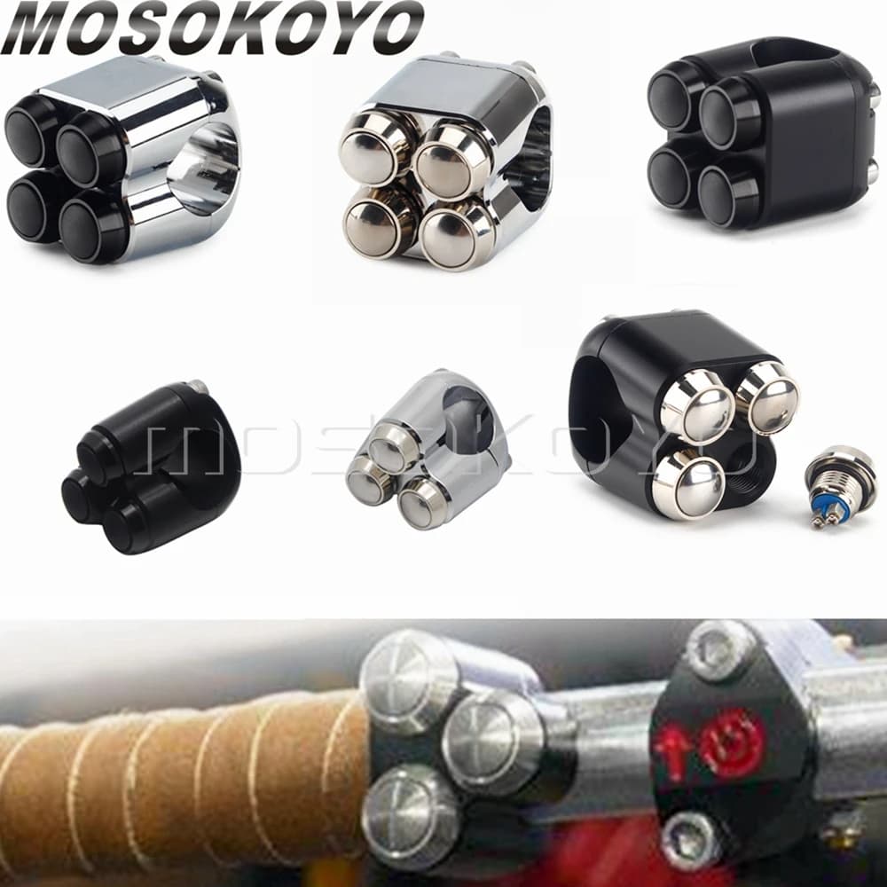 3&4 Buttons Motorcycle Switch 22mm 25mm Handle Controller Switches M-Unit Lights Starter Horn Universal 7/8" 1" Handlebar Switch