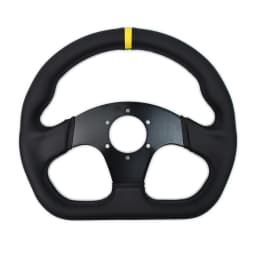 TIYPEOR 330mm13Inch Racing Drift Flat Steering Wheel Black Stitching Steering Wheel Fit Car and Simulation Racing Game