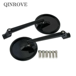Carbon Fiber Aluminum Alloy Motorcycle Rearview Mirror M8 M10 Convex Side Mirror Universal Scooter Cruiser Motorbike Accessories