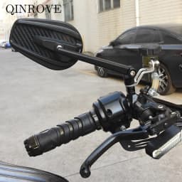 Carbon Fiber Aluminum Alloy Motorcycle Rearview Mirror M8 M10 Convex Side Mirror Universal Scooter Cruiser Motorbike Accessories