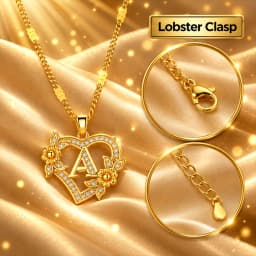 Zircon Flower Heart Initials Necklaces For Women Stainless Steel Heart Lover Gold Color Letter Chain Collar Necklace Jewelry