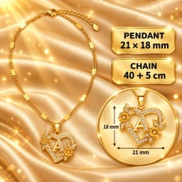 Zircon Flower Heart Initials Necklaces For Women Stainless Steel Heart Lover Gold Color Letter Chain Collar Necklace Jewelry