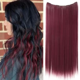 22inchs Colorful Straight Clip-in Hair Extension For women Long Synthetic Hairpiece Heat-resistant Easy to wear-Daily/Festival