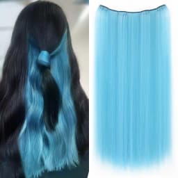 22inchs Colorful Straight Clip-in Hair Extension For women Long Synthetic Hairpiece Heat-resistant Easy to wear-Daily/Festival