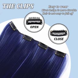 22inchs Colorful Straight Clip-in Hair Extension For women Long Synthetic Hairpiece Heat-resistant Easy to wear-Daily/Festival